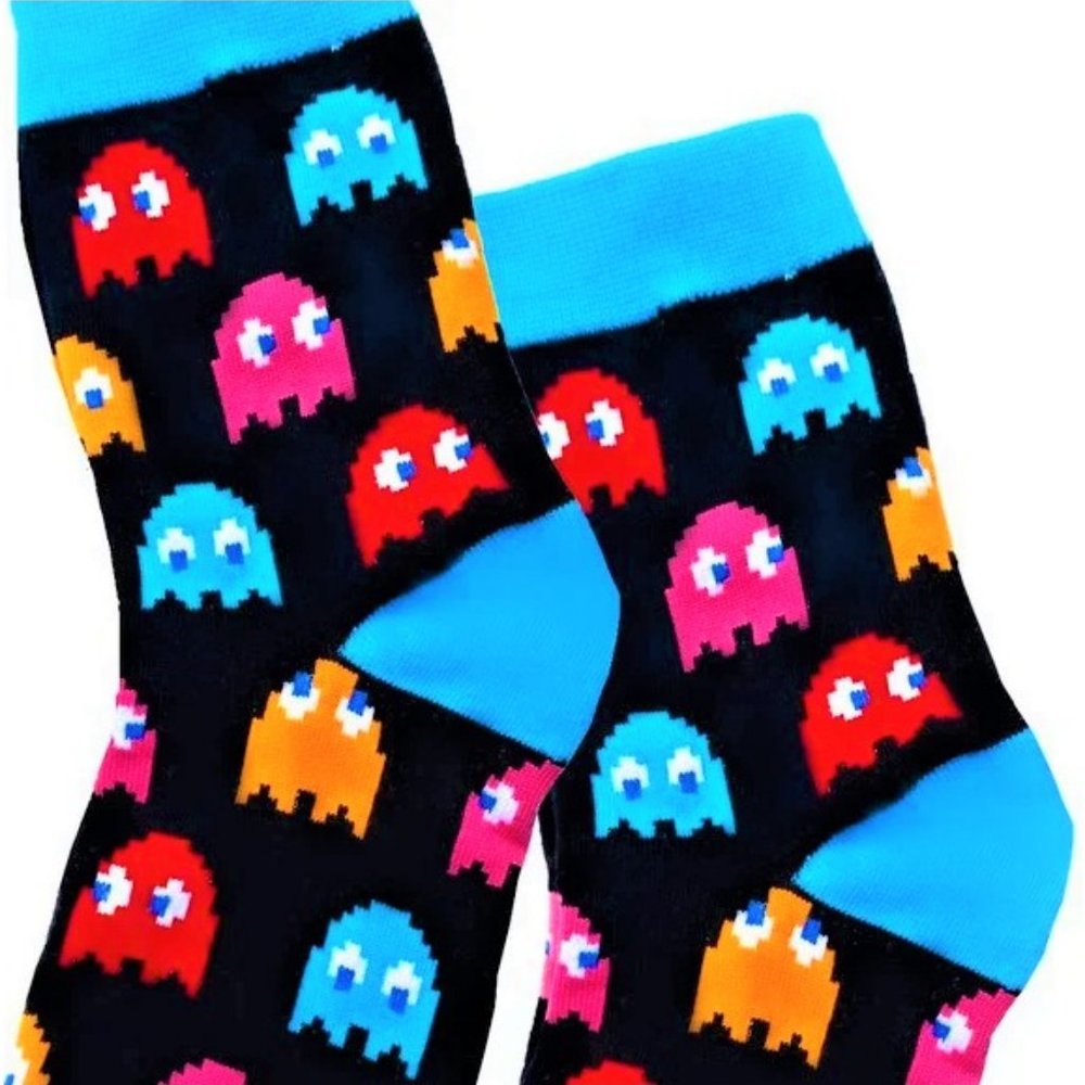 PAC MAN - Blue Toe Video Game Socks